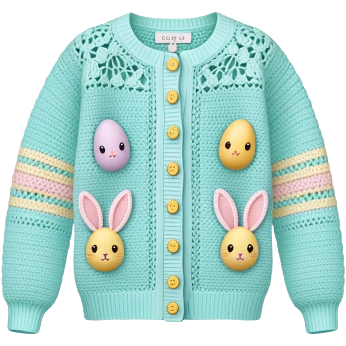 pastel crocheted easter cardigan emoji