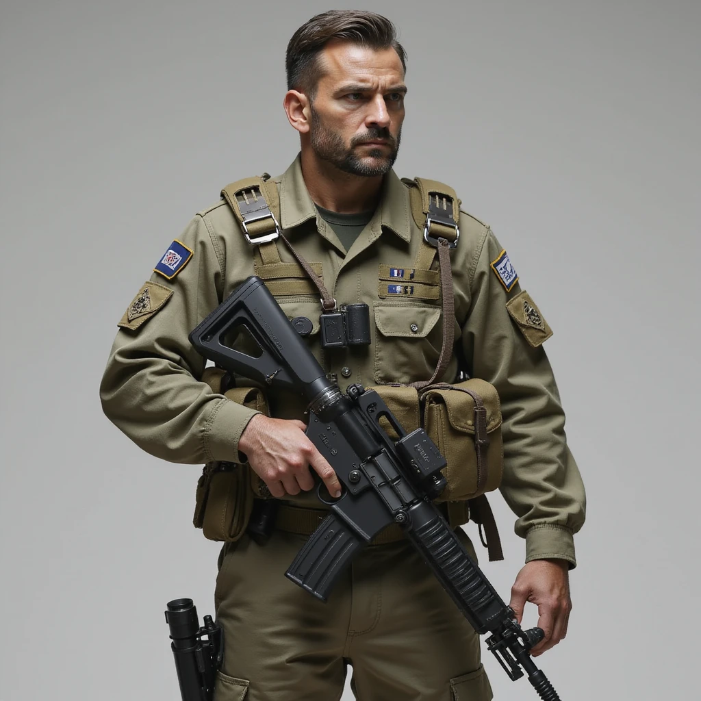 an Israeli soldier, modern uniform, neutral pose, realistic details emoji