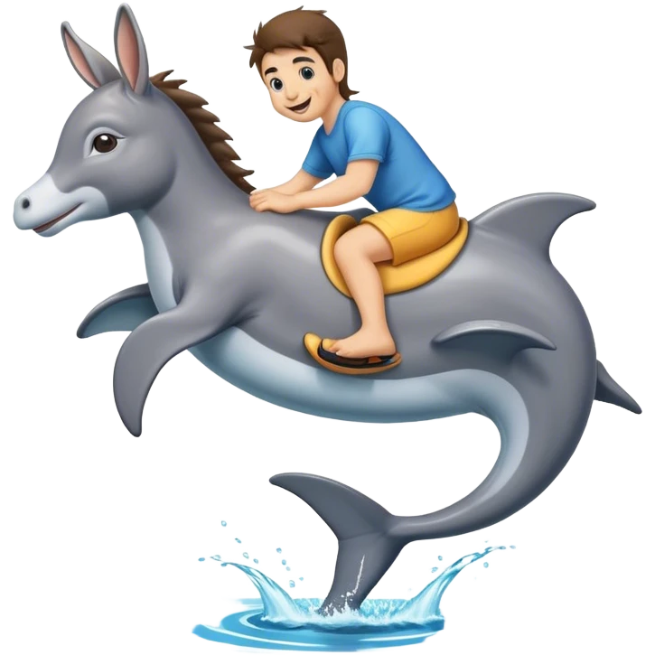 Donkey riding a dolphin emoji