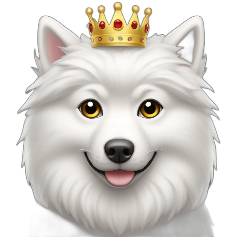 Spitz nain blanc avec couronne emoji