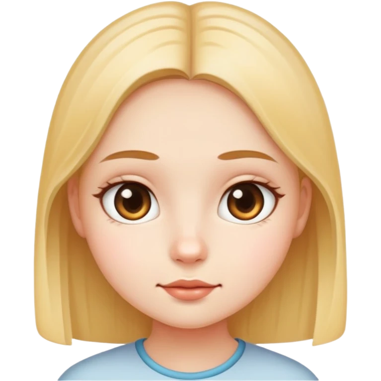 girl with narrow small eyes and big round face emoji