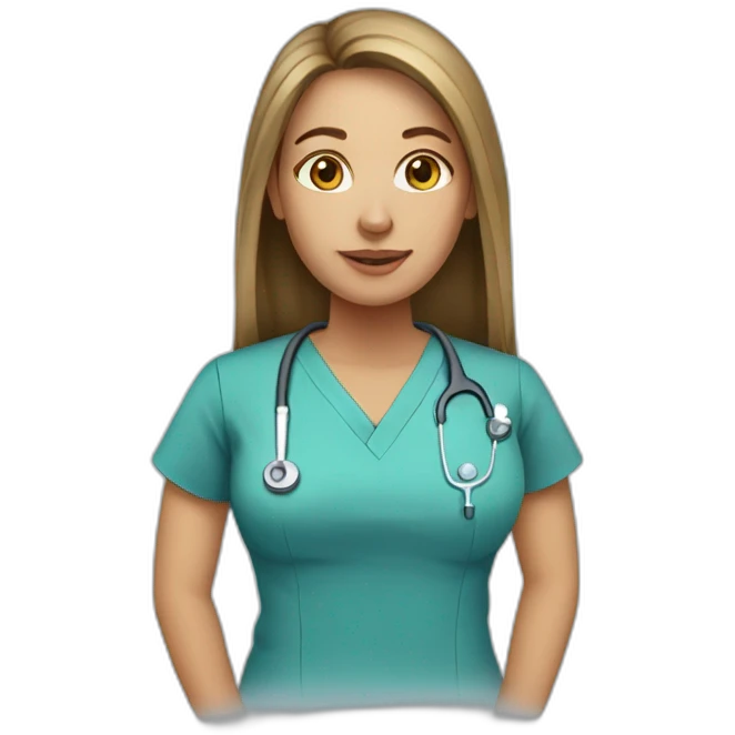 Surgical tech female with long hair emoji