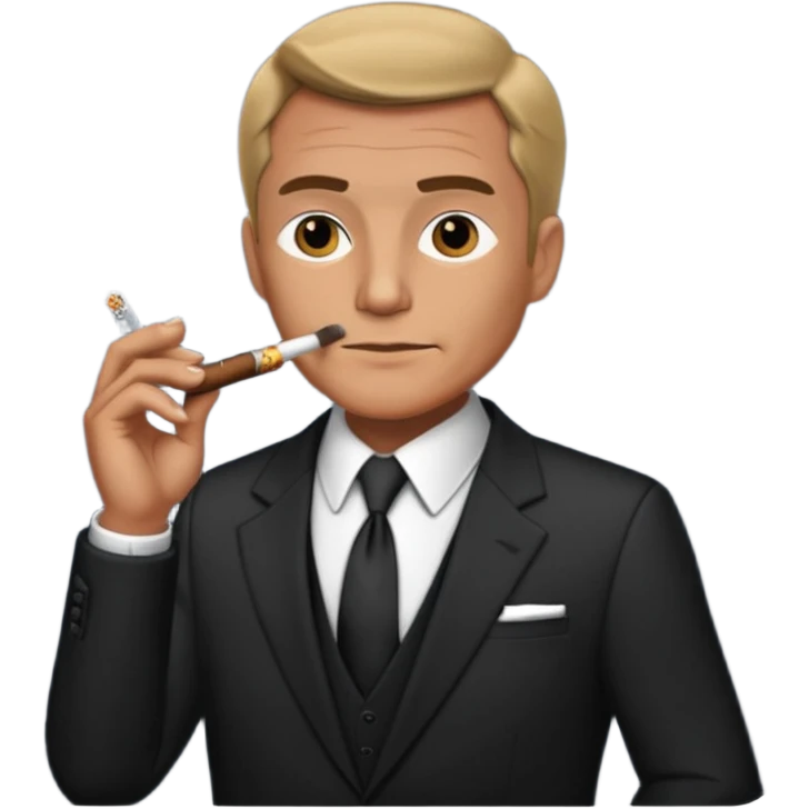 a spy smoking a cigar emoji