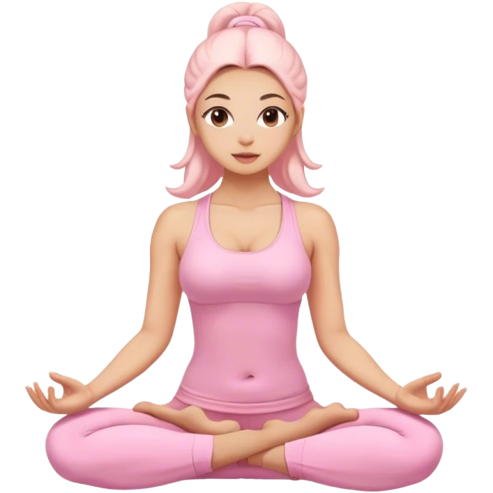 Gorgeous yoga girl light pink clothes  emoji