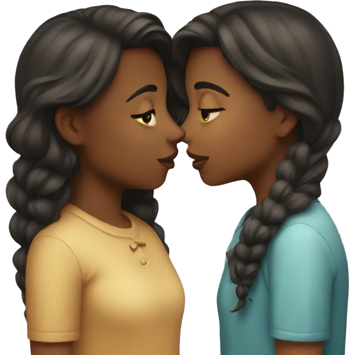 two girls kissing emoji