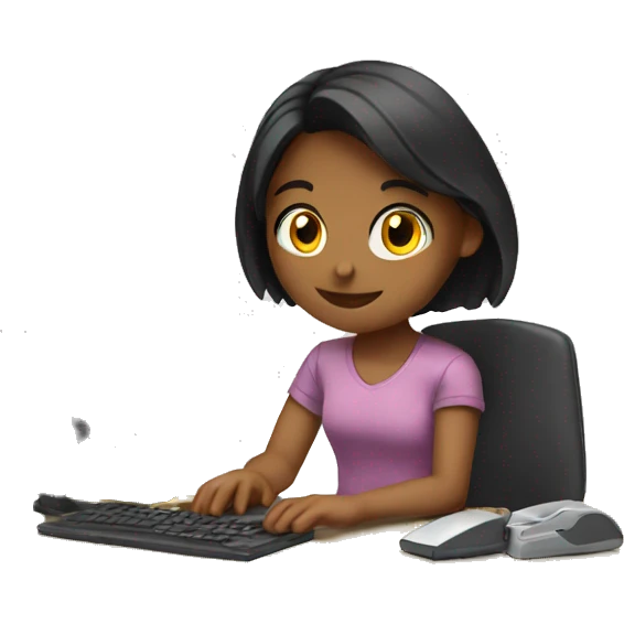 Girl working with a computer emoji