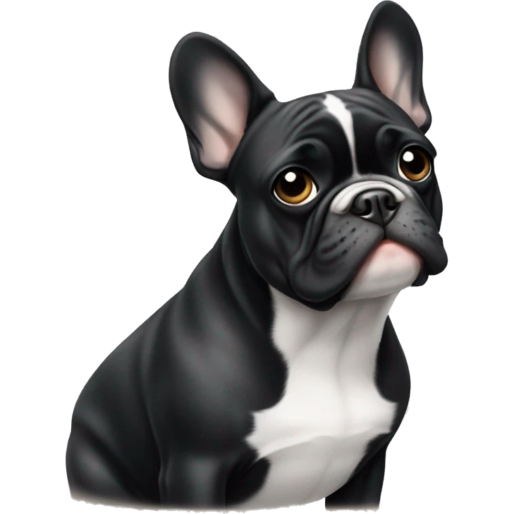 black and white frenchie  emoji