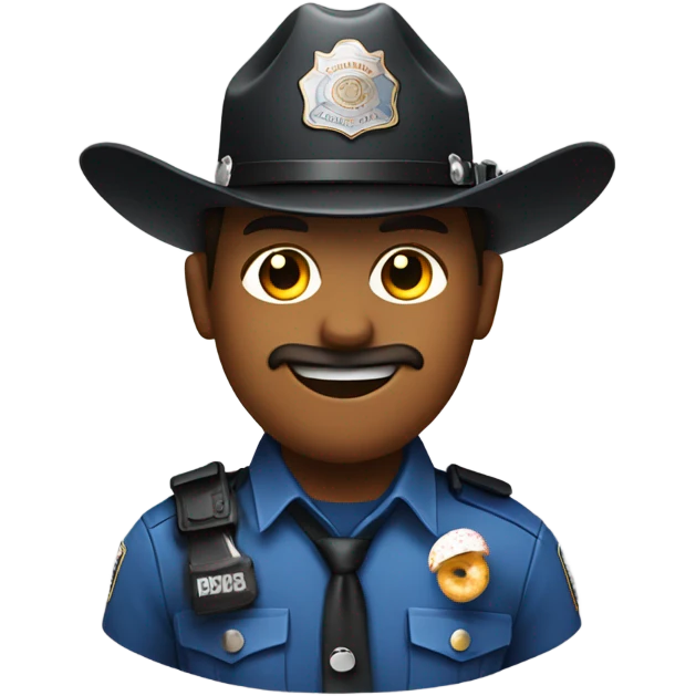 police officer with doughnut wearing cowboy hat  emoji