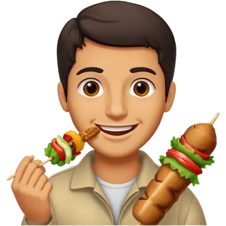 lebanese person eating kebab emoji
