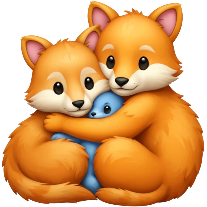 animals cuddling emoji