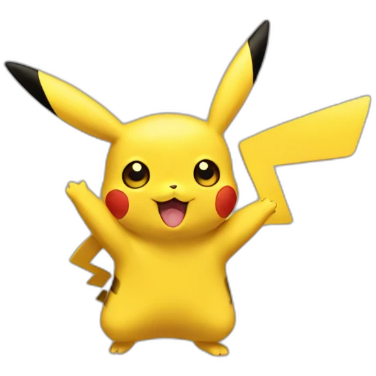 Pikachu waving emoji