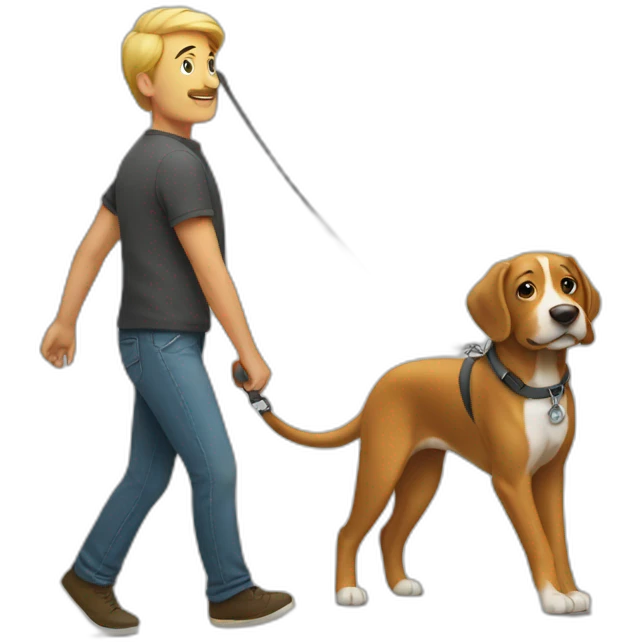 man on a leash emoji