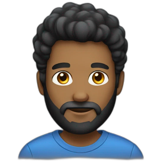 Black Beard young man emoji