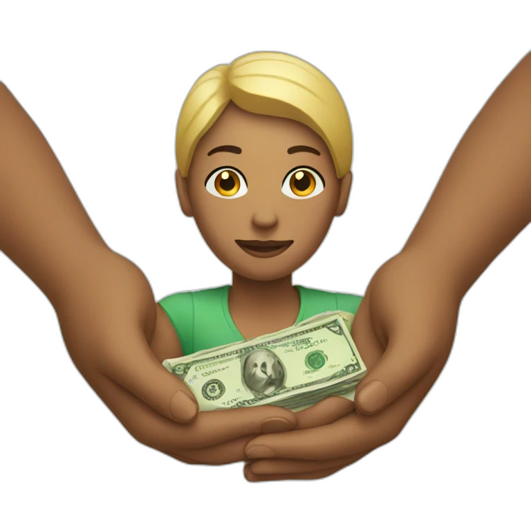 A person with a money in her hand emoji