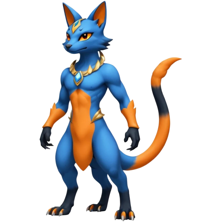 Salandit-Lucario-Bastet-Fakémon-hybrid-creature (full body)  emoji