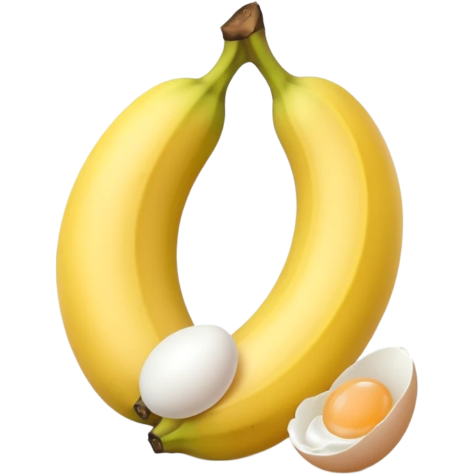 A banana standing between two eggs like egg banana egg emoji