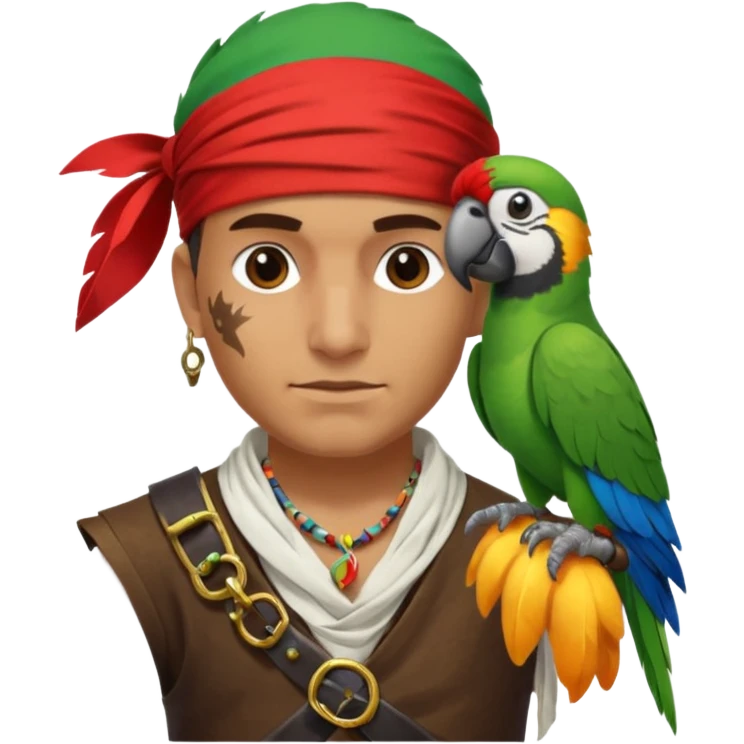 pirate and parrot emoji