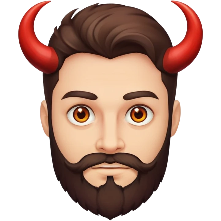 Brown eyes gay Satan with beard emoji