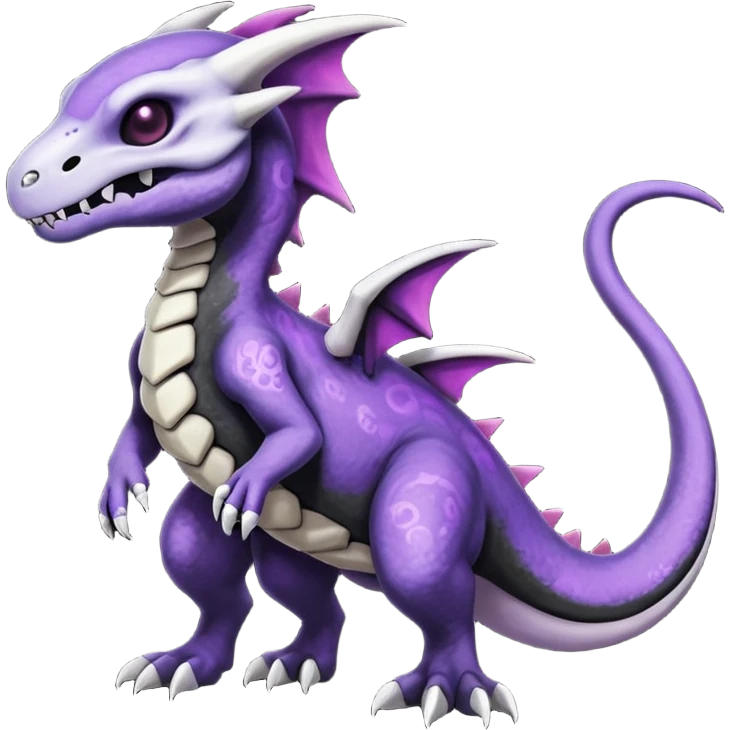 Nebulae Gothic Spooky Salandit-Cubone-Duskull-Noibat-Fakémon-hybrid-creature (full body)  emoji