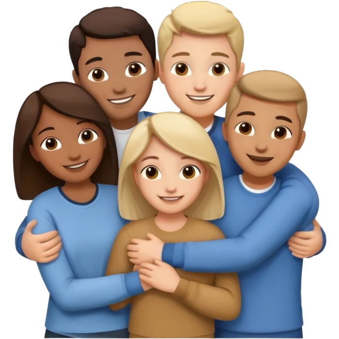 Group of friends hugging emoji