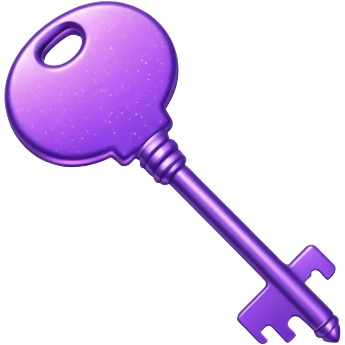 glitter purple key emoji