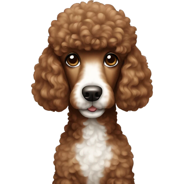 brown poodle with white chest emoji