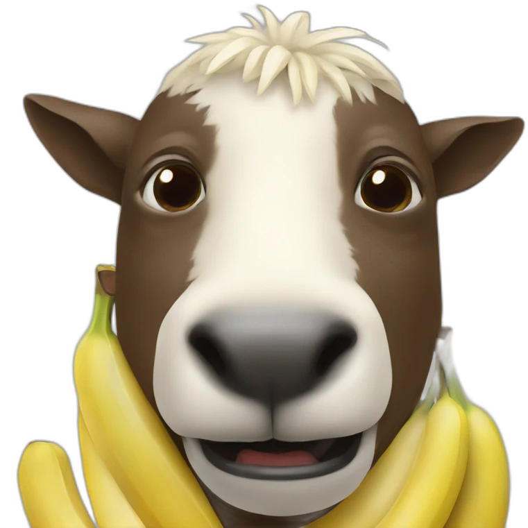 An alpaga Who eat a banana emoji