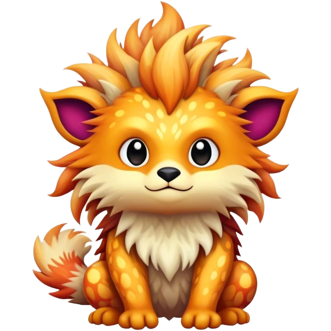 a colorful edgy cute vernid-fionbri-creature with splash patterns full body emoji