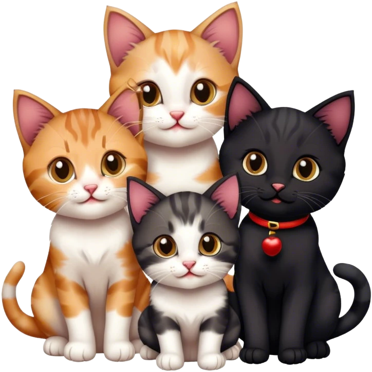 three happy kittens at christmas emoji