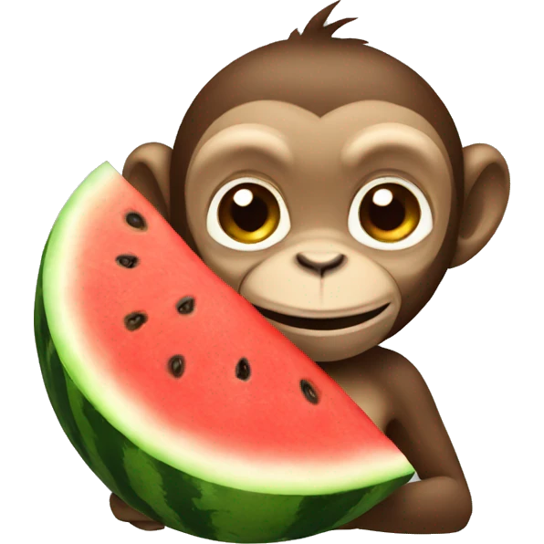 monkey with watermelon emoji