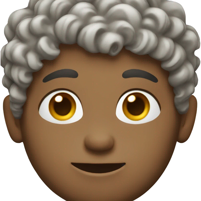 white boy with dark brown curly hair  emoji