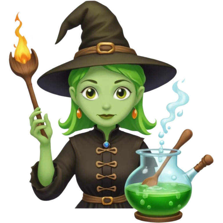 green witch cooking potion emoji