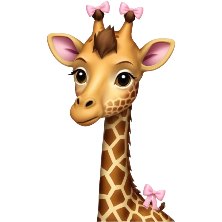 giraffe with light pink bows emoji