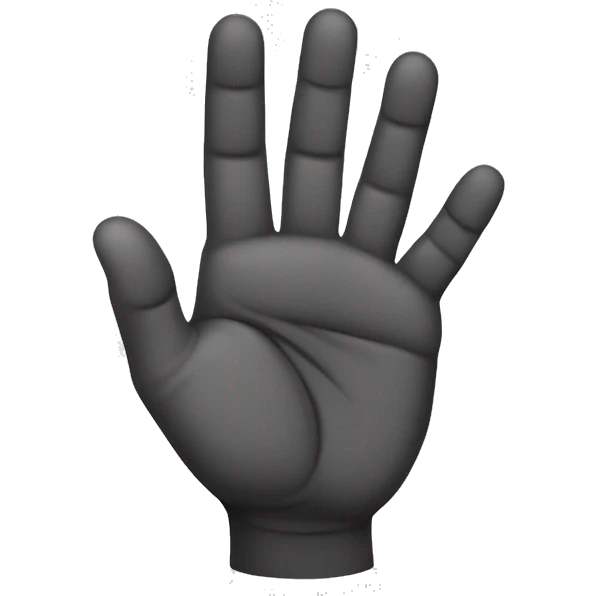 Left hand palm waving with middle, ring and pinky fingers together. The pointer fingers and thumb  are separate emoji