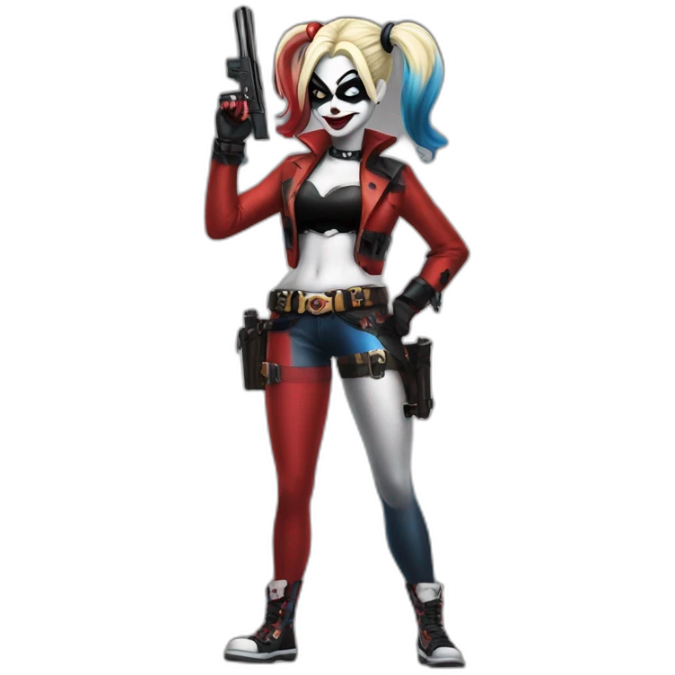 Harley Quinn with gun  emoji