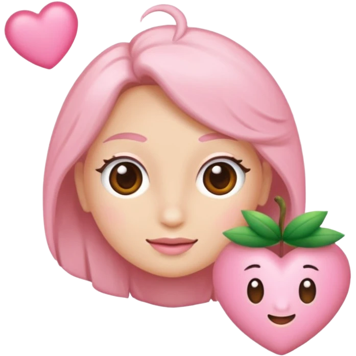 Um coração cor de rosa claro, e atenção com vários acessórios super fofoss emoji