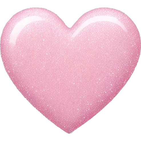 Pastel pink glitter heart emoji