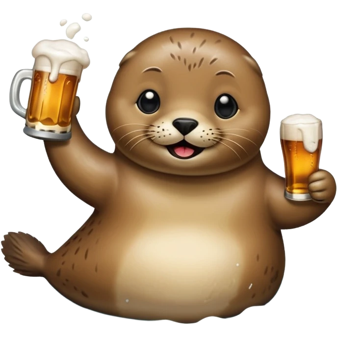 создай тюленя с пивом  emoji