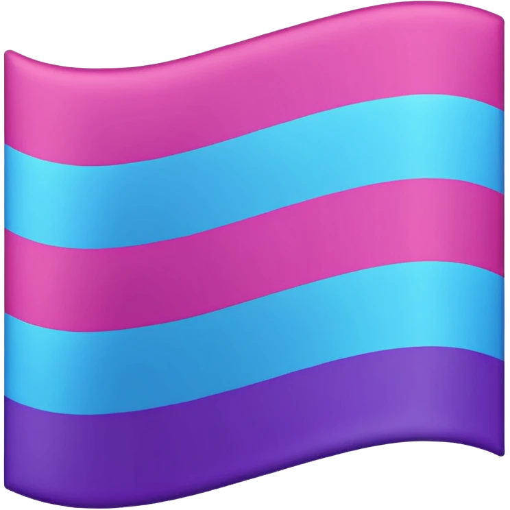 I want a flag, I want the first stripe at the top of the flag to be pink 🩷. I want The middle stripe to be the color purple 💜. And finally the bottom stripe I want the color blue 💙. Only those three colors in that exact order, pink, purple, blue. Make the colors more vibrant. No white. emoji