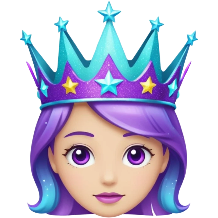 glitter Feeling purple cian crown shine star emoji