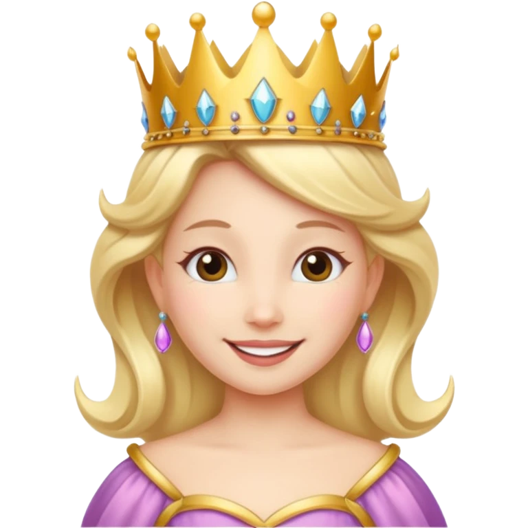 Princesa hada con corona con la palabra Queen emoji