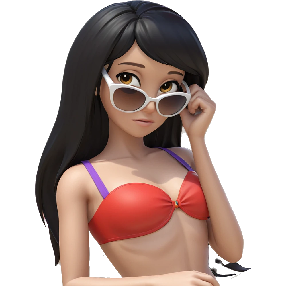 girl in bikini with umbrella emoji
