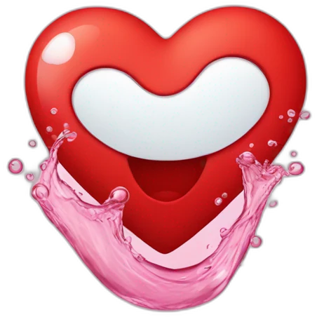 A red heart en water emoji