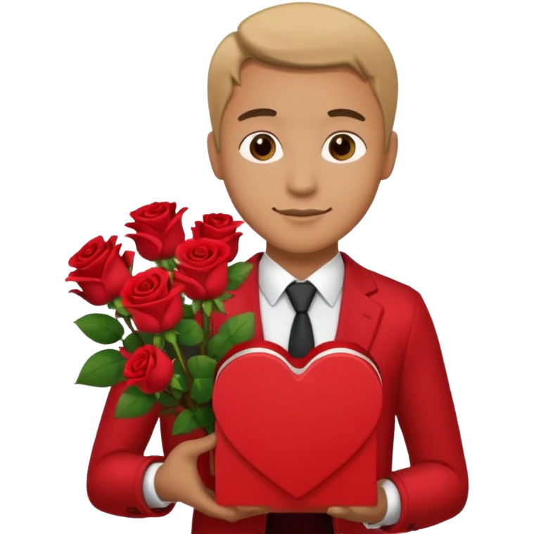 man with heart gift box and flower bouquet






























 emoji