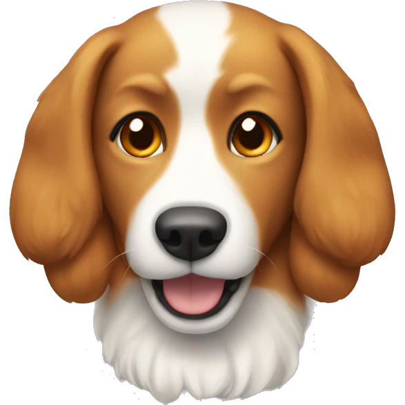 Dog with light ginger colored ears and white fur emoji
