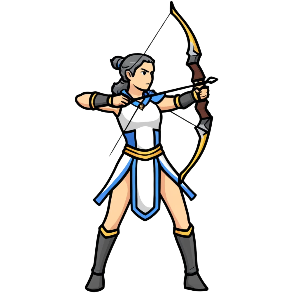 Archer Queen from Clash of Clans, full body, battle stance emoji