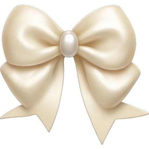 creme bow with pearl emoji
