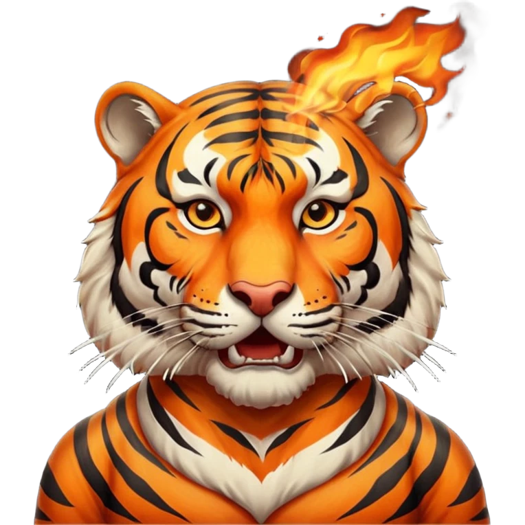 tiger  vintage-circus-performer-spitting-fire emoji