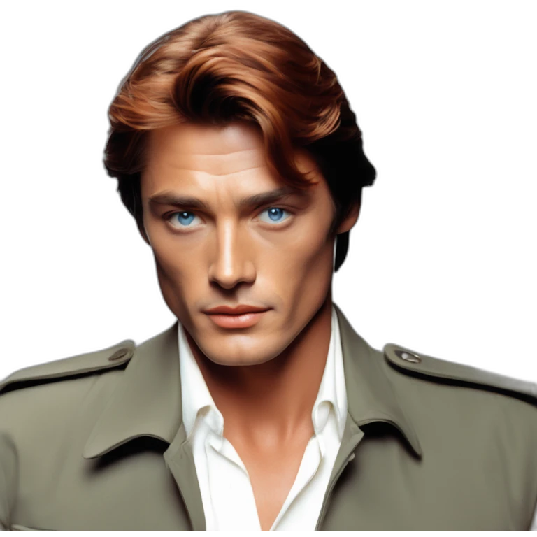 Alain Delon young police blue eyes short red hair emoji