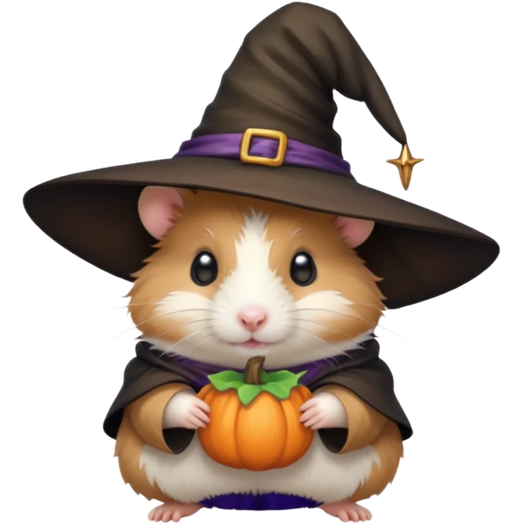 cute hamster wearing a witch hat emoji
